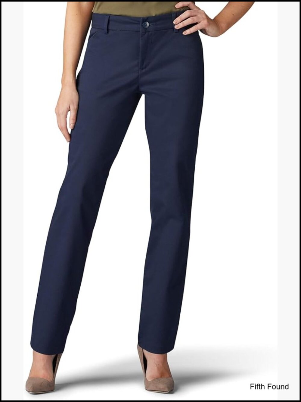 Womens Wrinkle Free Relaxed Fit Straight Leg Pants Slacks
